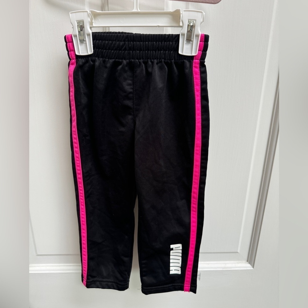 NWOT Puma 2T Black & Pink Stripe Workout Girls Pants